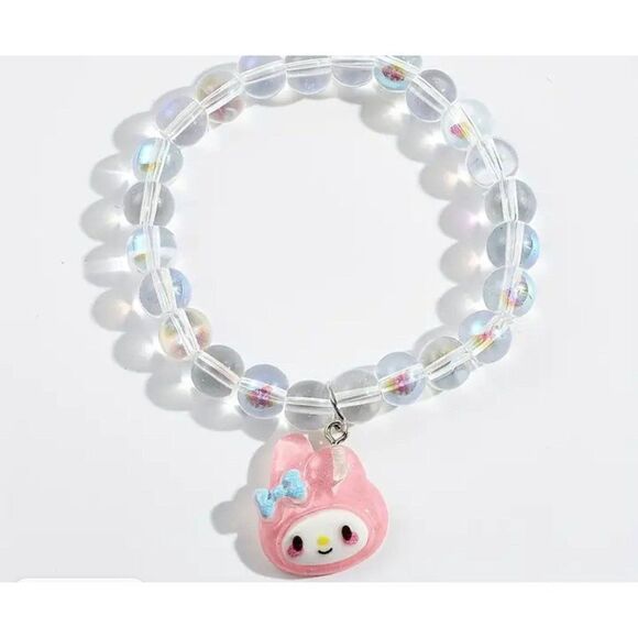 Brand New! My Melody Bead and Crystal Bracelet! So Cute and So On Trend - Picture 1 of 1